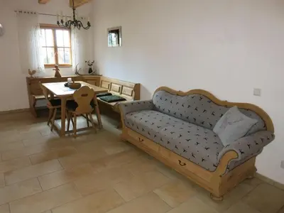 Ein Sitzbereich in der Unterkunft Strass4