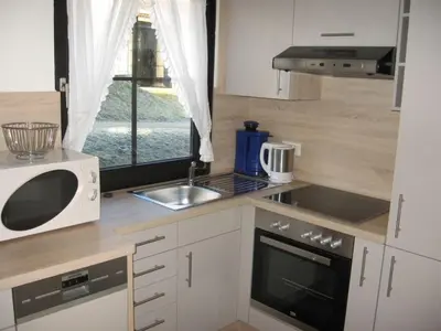 Küche/Küchenzeile in der Unterkunft Ferienhaus Nr 38, Typ A, Feriendorf Hochbergle, Allgäu