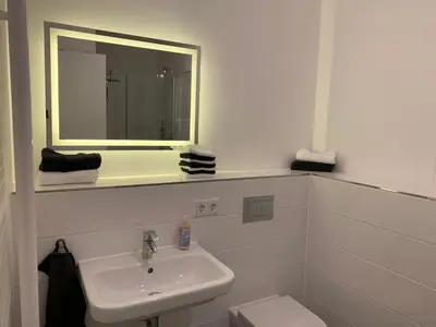 Ein Badezimmer in der Unterkunft Ferienwohnung Lechglück