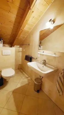 Ein Badezimmer in der Unterkunft Ferienwohnung Nr 5, Lechbruck-Gründl, Allgäu