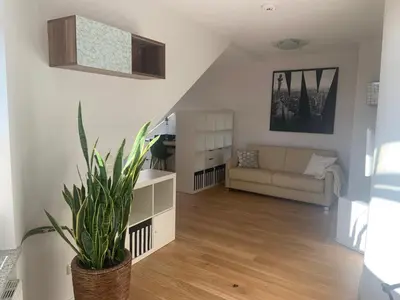 Ein Sitzbereich in der Unterkunft Apartment Wendelsteinblick