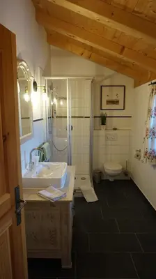 Ein Badezimmer in der Unterkunft Hölzlhof