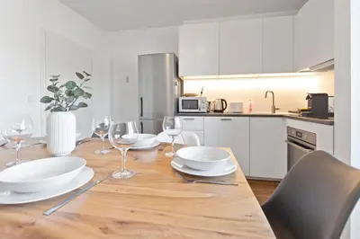 Küche/Küchenzeile in der Unterkunft Flatista Homes - Hirschgarten