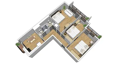 Grundriss der Unterkunft Flatista Homes - Hirschgarten