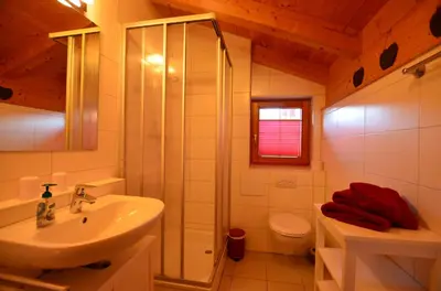 Ein Badezimmer in der Unterkunft Feriendorf Via Claudia Haus 52 Bunte Kuh