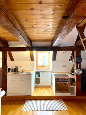 Küche/Küchenzeile in der Unterkunft Ferienwohnung Nepomuk