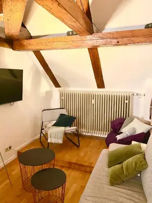 Ein Sitzbereich in der Unterkunft Ferienwohnung Nepomuk
