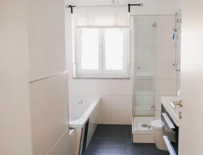 Ein Badezimmer in der Unterkunft Gemütliche Wohnung mit großer Terrasse