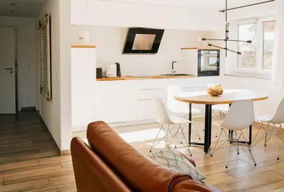 Küche/Küchenzeile in der Unterkunft Gemütliche Wohnung mit großer Terrasse