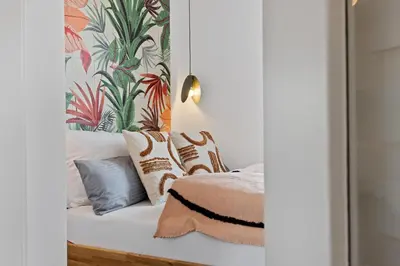 Ein Bett oder Betten in einem Zimmer der Unterkunft Arbio I Premium Penthouse Apartment Augsburg