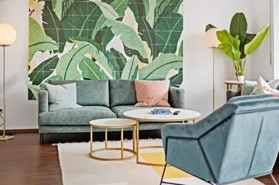 Ein Sitzbereich in der Unterkunft Arbio I Premium Penthouse Apartment Augsburg