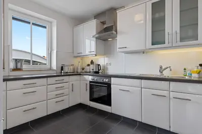 Küche/Küchenzeile in der Unterkunft Arbio I Premium Penthouse Apartment Augsburg