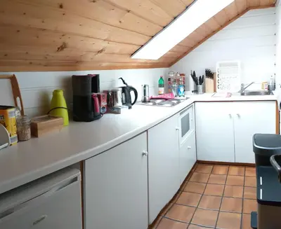 Küche/Küchenzeile in der Unterkunft 2-Zimmer DG-Apartment mit eigener Sauna
