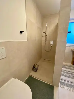 Ein Badezimmer in der Unterkunft Ferienwohnung Am bayrischen Meer
