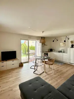 Küche/Küchenzeile in der Unterkunft Ferienwohnung Am bayrischen Meer