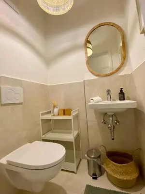 Ein Badezimmer in der Unterkunft Ferienwohnung Am bayrischen Meer