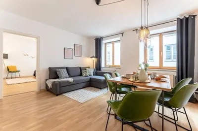 Ein Sitzbereich in der Unterkunft Lexapartments Altstadt zentral am Rathaus