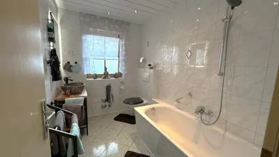 Ein Badezimmer in der Unterkunft Ferienwohnung Am Golfplatz