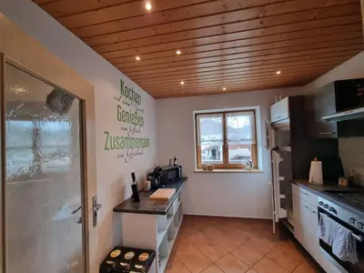 Küche/Küchenzeile in der Unterkunft Ferienwohnung Am Golfplatz