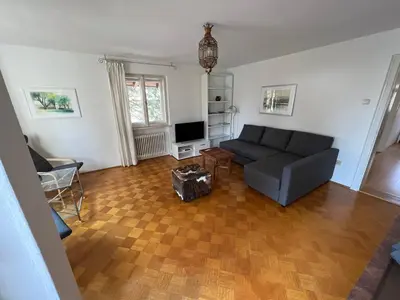 Ein Sitzbereich in der Unterkunft Zur Rose