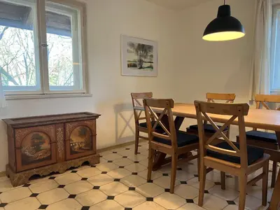 Ein Sitzbereich in der Unterkunft Zur Rose