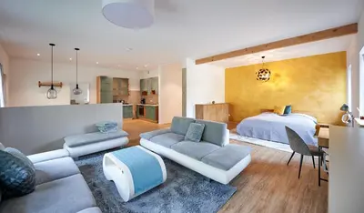 Ein Sitzbereich in der Unterkunft Ferienwohnung Sicado Loft