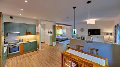 Küche/Küchenzeile in der Unterkunft Ferienwohnung Sicado Loft