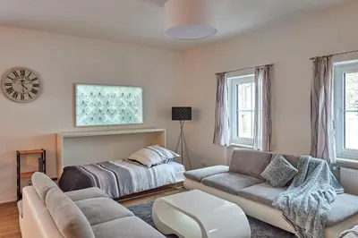 Ein Sitzbereich in der Unterkunft Ferienwohnung Sicado Loft