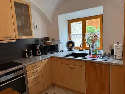 Küche/Küchenzeile in der Unterkunft Ferienwohnung Bärnham