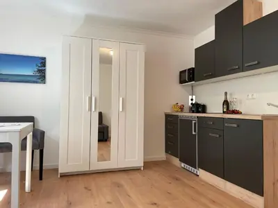Küche/Küchenzeile in der Unterkunft Schöne Souterrainwohnung in Seeshaupt