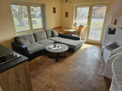 Ein Sitzbereich in der Unterkunft Appartement Bergblick