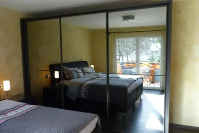 Ein Bett oder Betten in einem Zimmer der Unterkunft Panoramahaus Hopfner Nähe Zugspitze und Eibsee