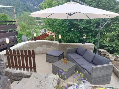 Ein Garten an der Unterkunft Hexenhäusl