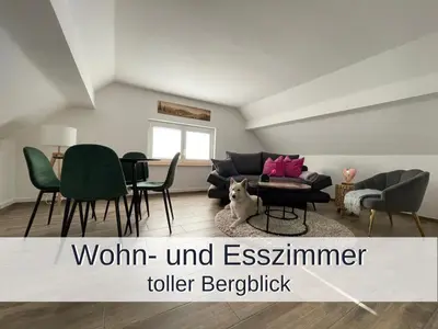 Ein Sitzbereich in der Unterkunft Ferienwohnung Rambold Wettersteinwand