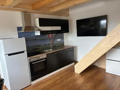 Küche/Küchenzeile in der Unterkunft Ferienwohnung Ballon im Allgäu
