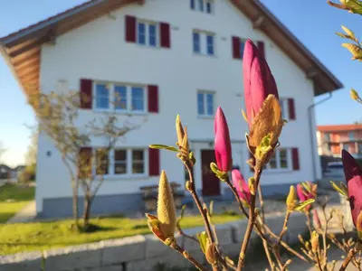 Ein Garten an der Unterkunft Viel Platz in Bernbach