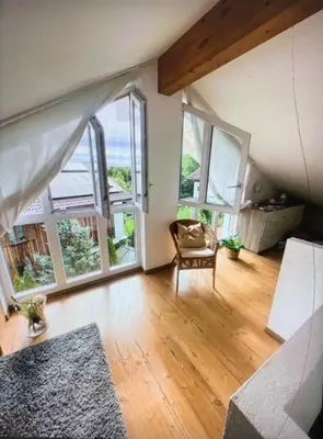 Ein Sitzbereich in der Unterkunft Ferienwohnung mit Charme