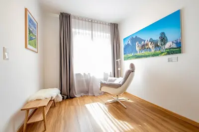 Ein Sitzbereich in der Unterkunft Glücksgriff