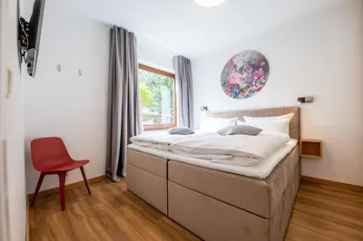 Ein Bett oder Betten in einem Zimmer der Unterkunft Glücksgriff