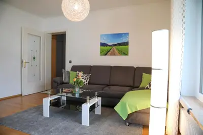 Ein Sitzbereich in der Unterkunft Ferienwohnung Gipfelglück