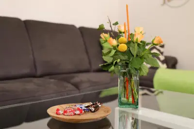 Ein Sitzbereich in der Unterkunft Ferienwohnung Gipfelglück