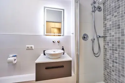 Ein Badezimmer in der Unterkunft FeWo Alpenkate