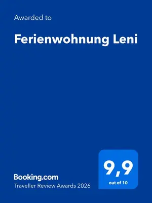Ein Zertifikat, Auszeichnung, Logo oder anderes Dokument, das in der Unterkunft Ferienwohnung Leni ausgestellt ist