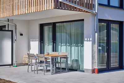 Ein Balkon oder eine Terrasse in der Unterkunft BergZeit