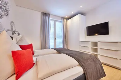 Ein Bett oder Betten in einem Zimmer der Unterkunft Huettenzauber