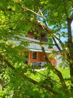 Ein Garten an der Unterkunft Ferienwohnungen beim Silbergersee