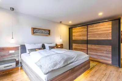 Ein Bett oder Betten in einem Zimmer der Unterkunft Ferienwohnung 