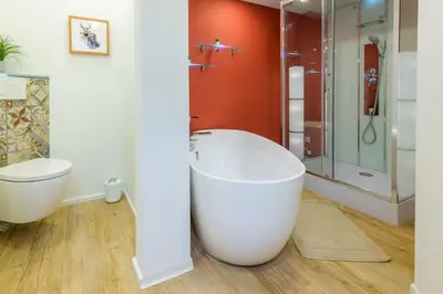 Ein Badezimmer in der Unterkunft Ferienwohnung 
