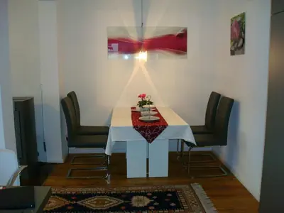 Ein Sitzbereich in der Unterkunft Ferienwohnung Krause