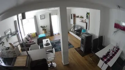 Ein Sitzbereich in der Unterkunft Ferienwohnung Krause